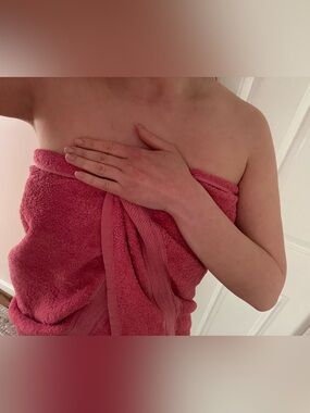 well worn / well used bath towel